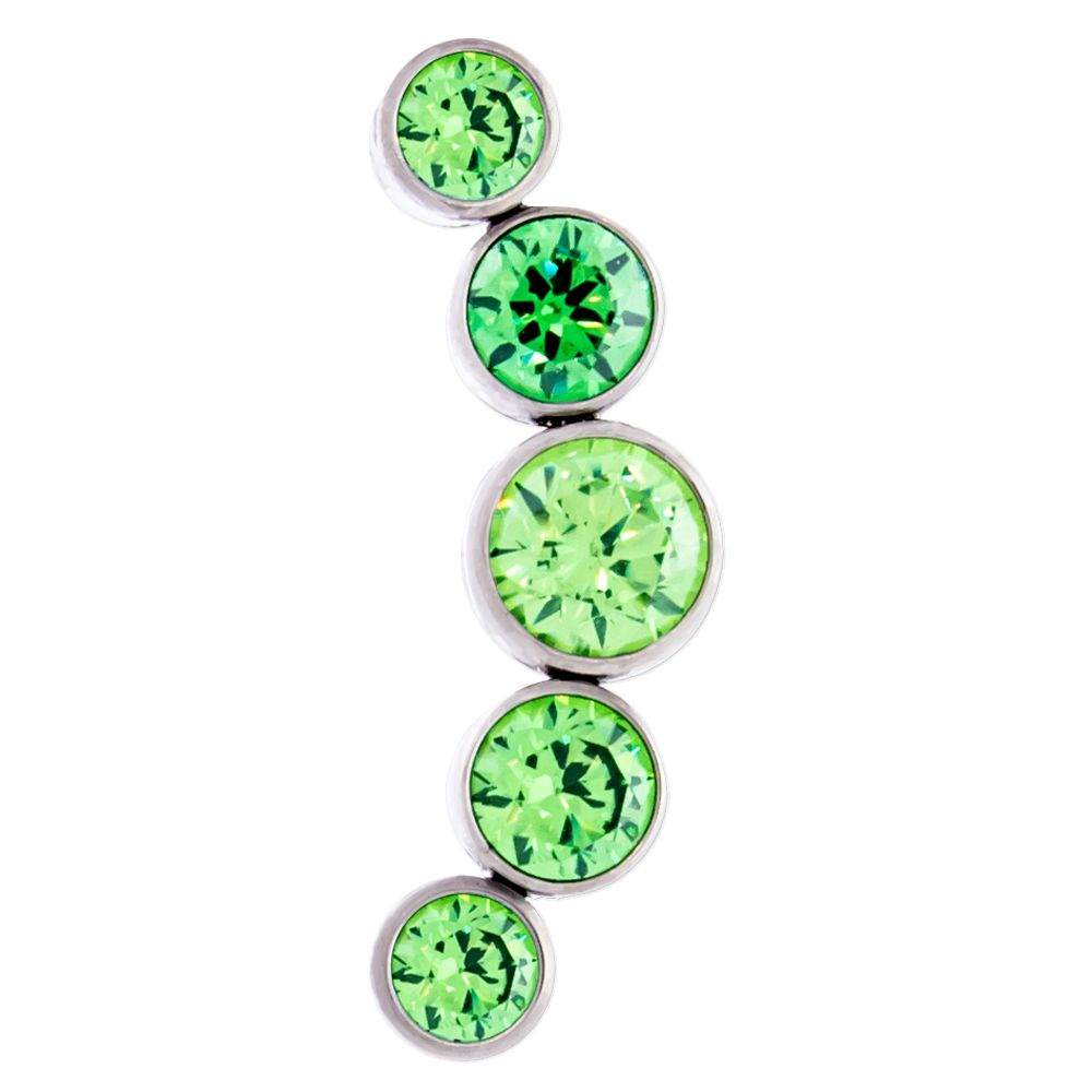 Body Jewelry Parts Threadless Titanium 5 Gem Crescent Cluster  - 1 Piece -Rebel Bod-RebelBod