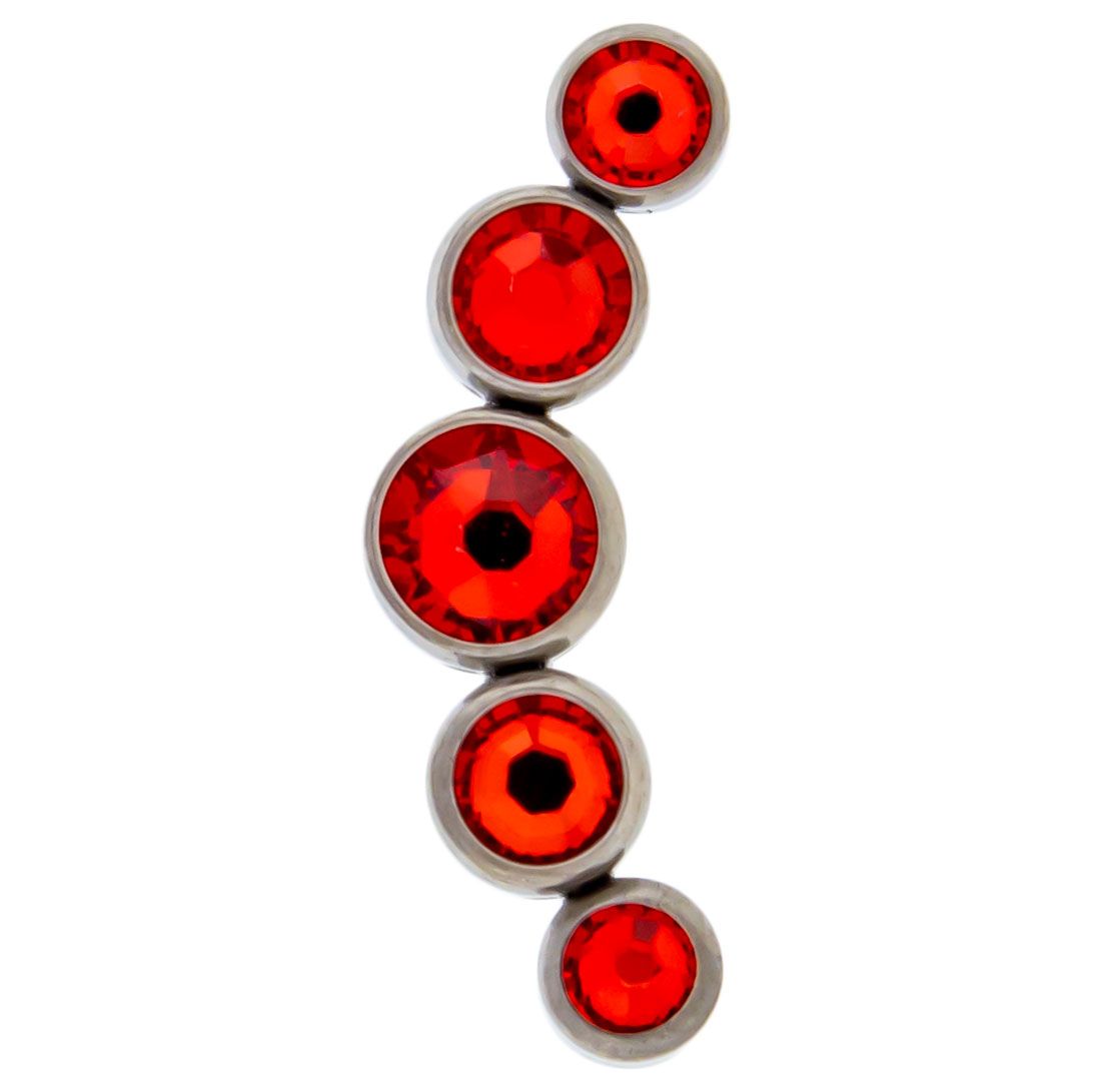 Body Jewelry Parts Threadless Titanium 5 Gem Crescent Cluster  - 1 Piece -Rebel Bod-RebelBod