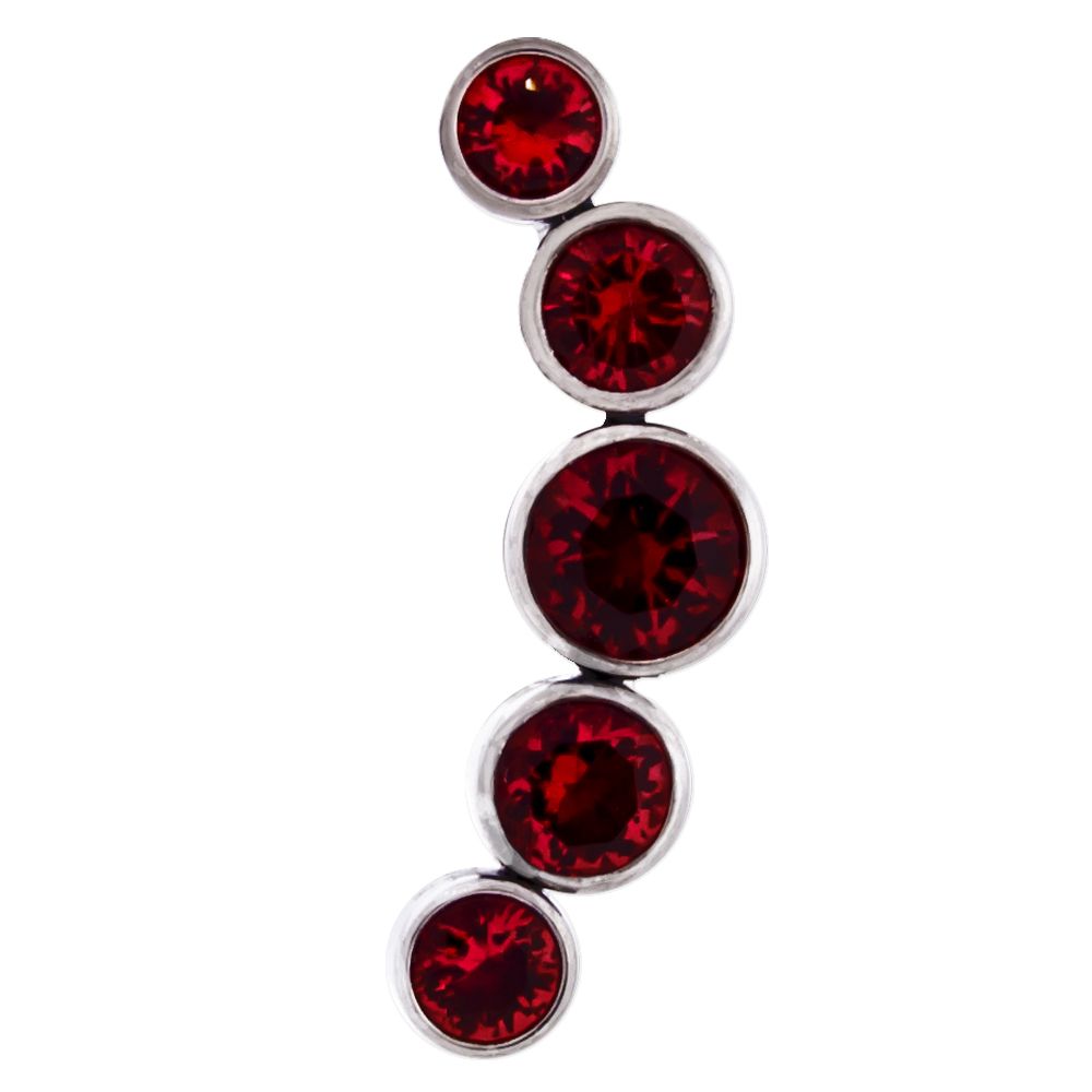 Body Jewelry Parts Threadless Titanium 5 Gem Crescent Cluster  - 1 Piece -Rebel Bod-RebelBod