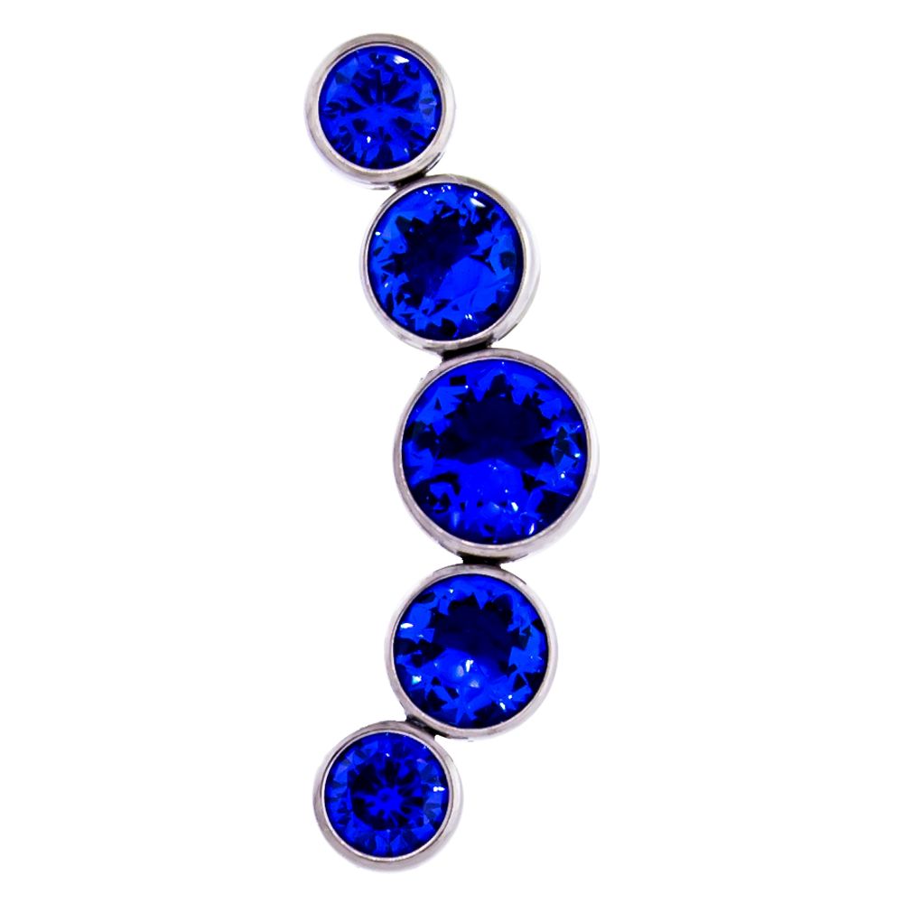 Body Jewelry Parts Threadless Titanium 5 Gem Crescent Cluster  - 1 Piece -Rebel Bod-RebelBod