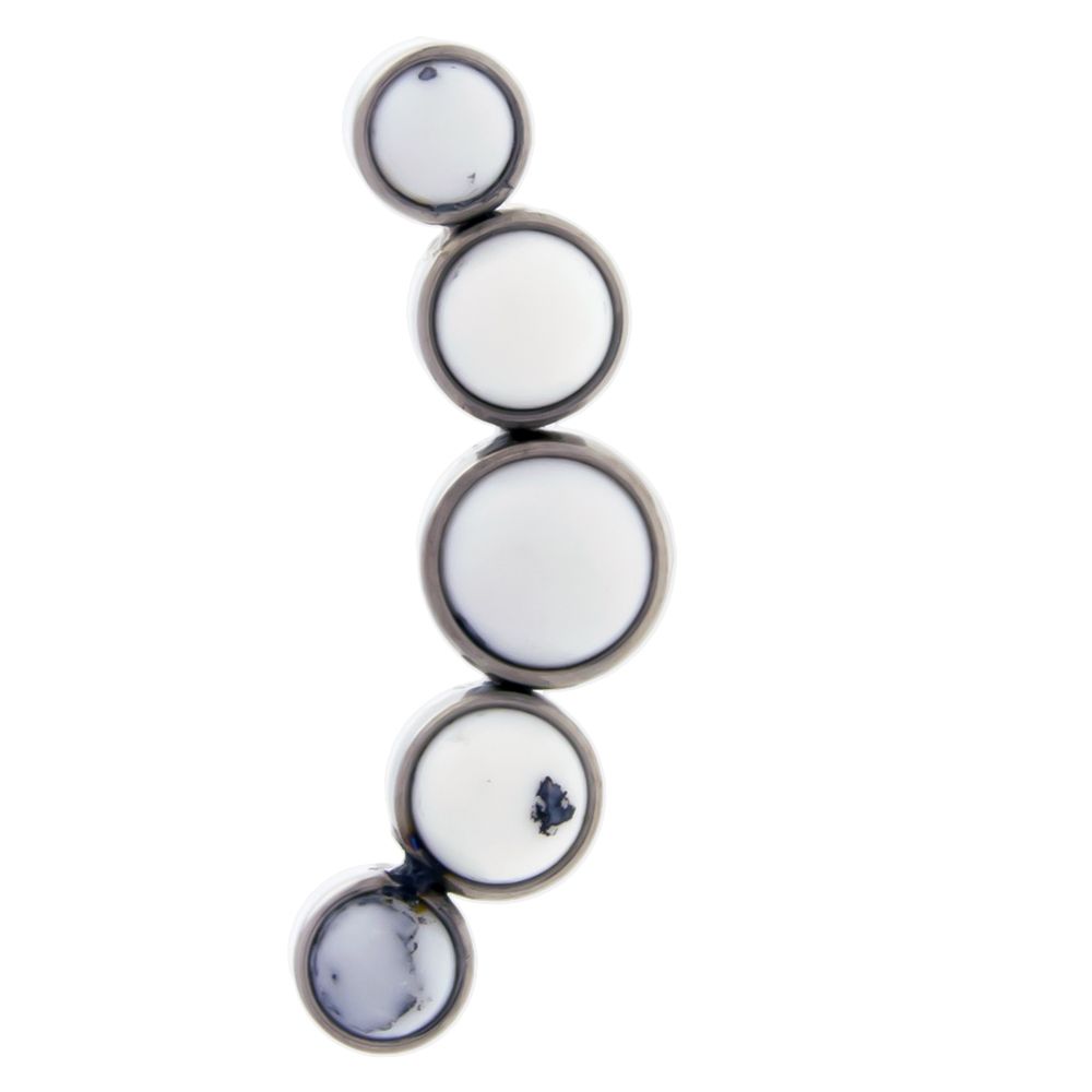 Body Jewelry Parts Threadless Titanium Cabochon Crescent Cluster  - 1 Piece -Rebel Bod-RebelBod