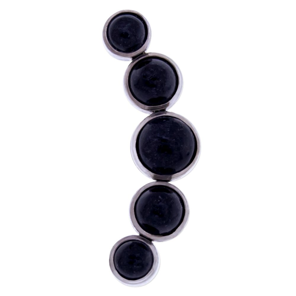 Body Jewelry Parts Threadless Titanium Cabochon Crescent Cluster  - 1 Piece -Rebel Bod-RebelBod