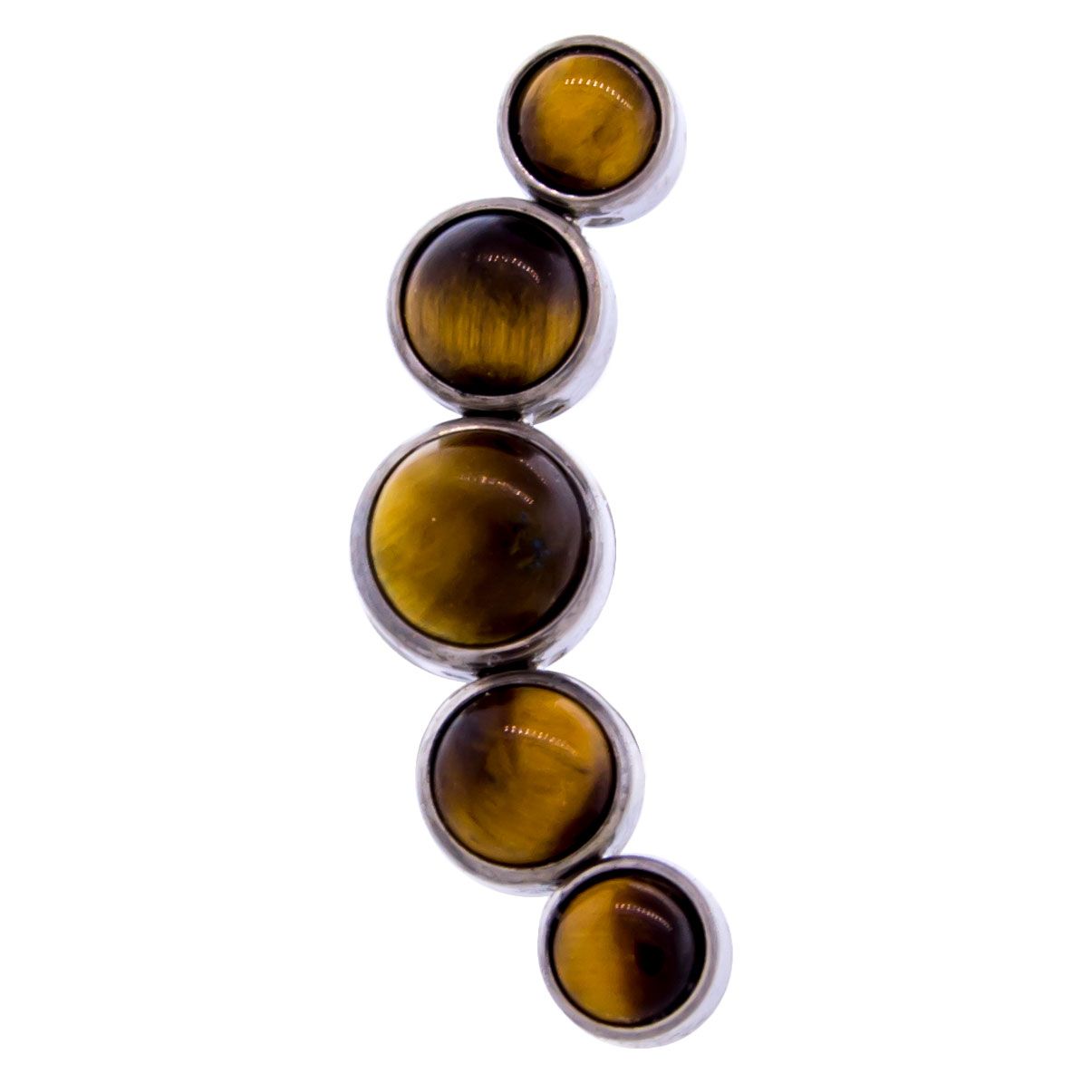 Body Jewelry Parts Threadless Titanium Cabochon Crescent Cluster  - 1 Piece -Rebel Bod-RebelBod