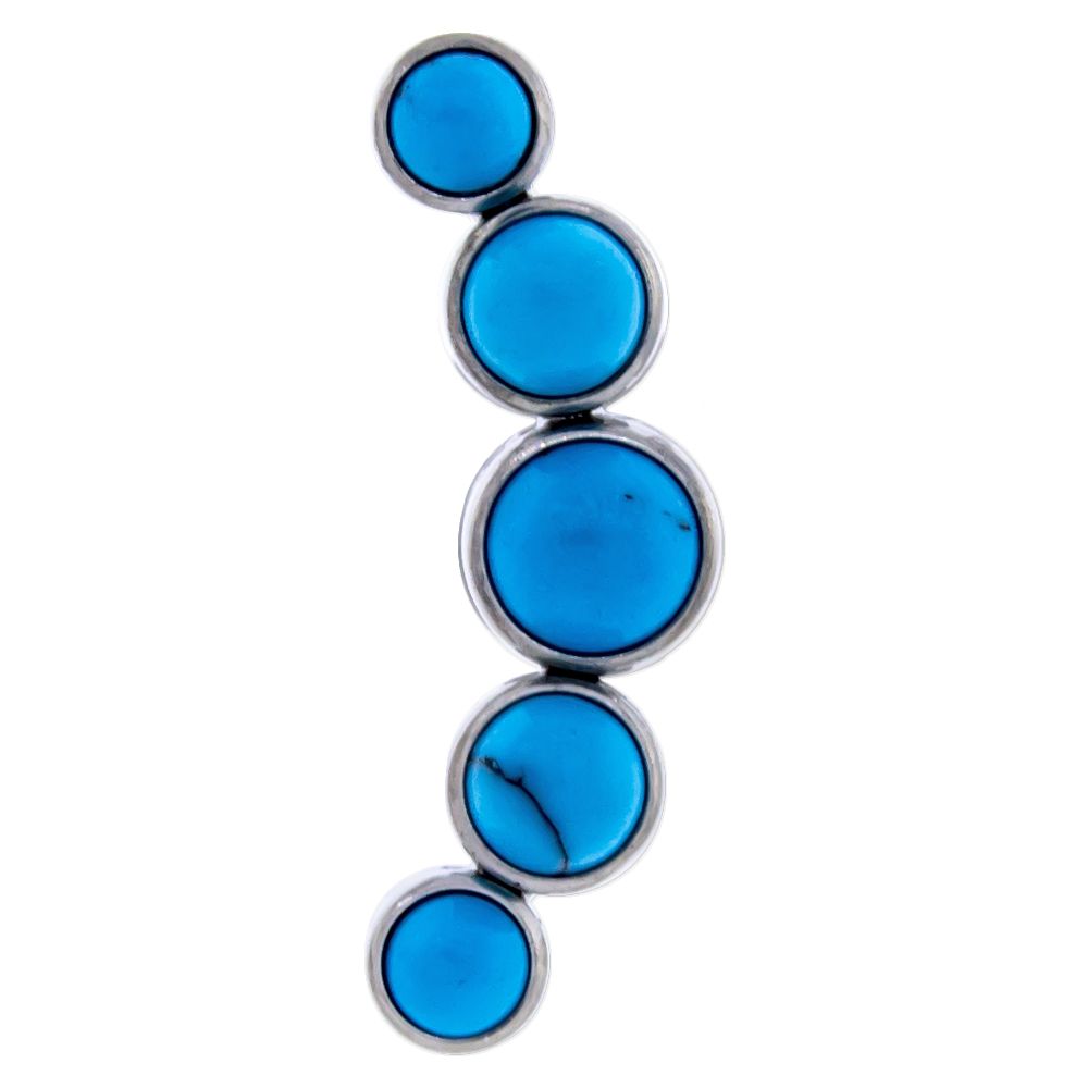 Body Jewelry Parts Threadless Titanium Cabochon Crescent Cluster  - 1 Piece -Rebel Bod-RebelBod