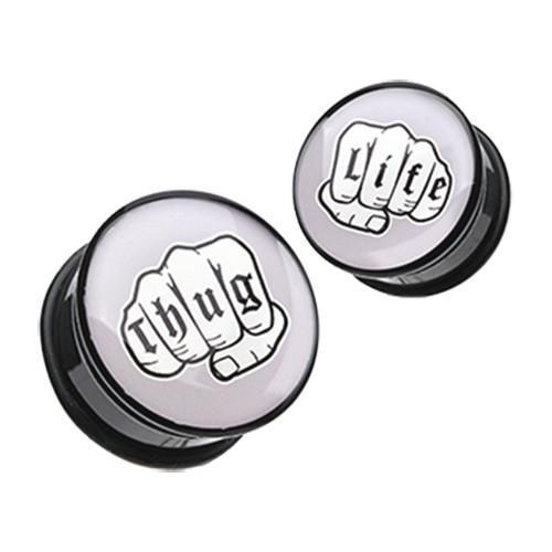 Thug Life Single Flared Ear Gauge Plug - 1 Pair