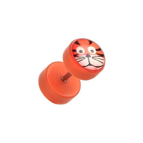 Tiger Acrylic Fake Plug - 1 Pair