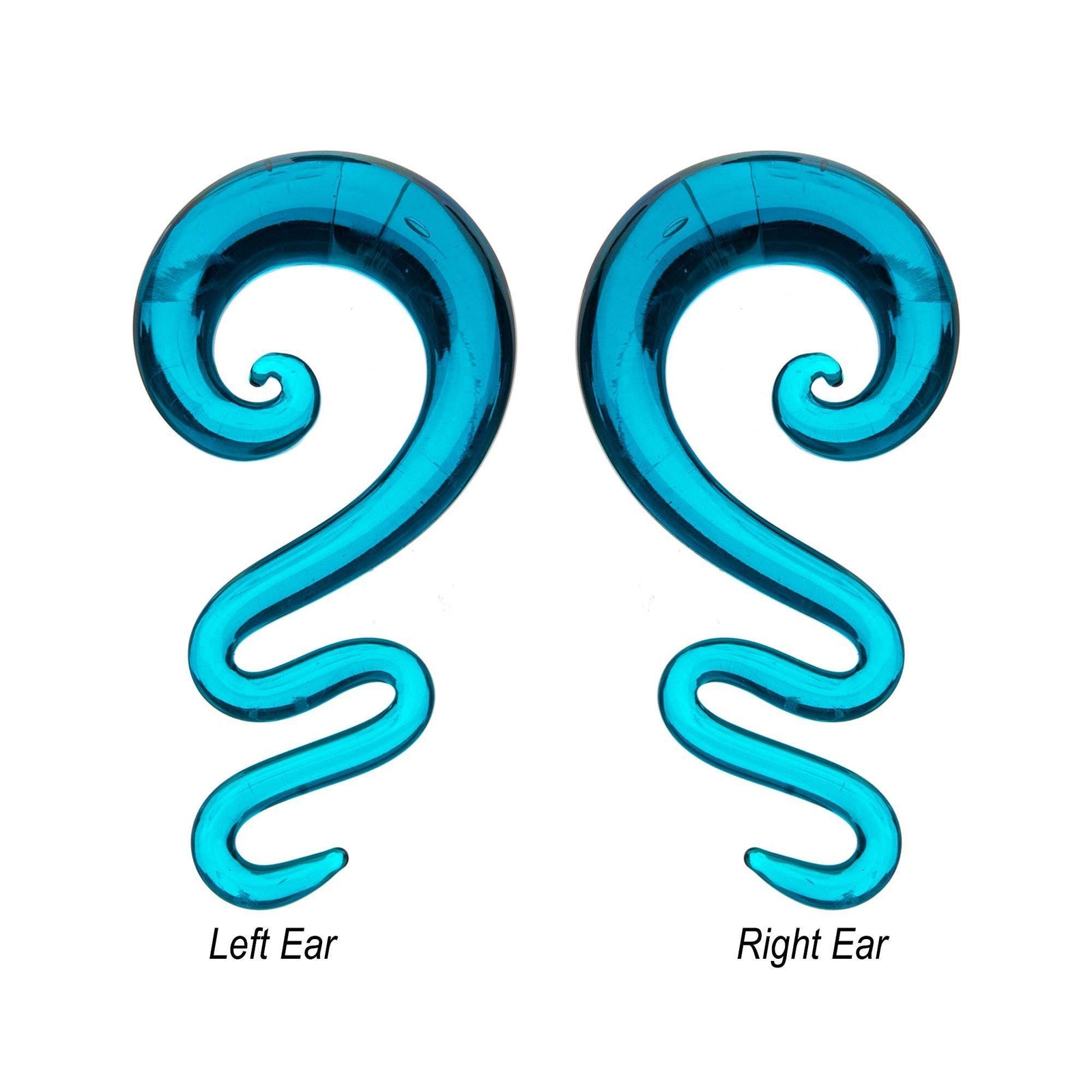 Timeless Teal Zigzag Glass Tapers - 1 Pair