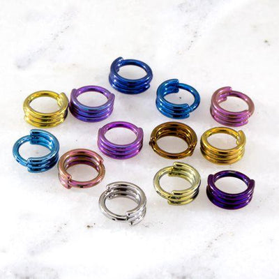 SEAMLESS CLICKER Titanium 3 Ring Hinged Segment Ring Same Size - 1 Piece -Rebel Bod-RebelBod
