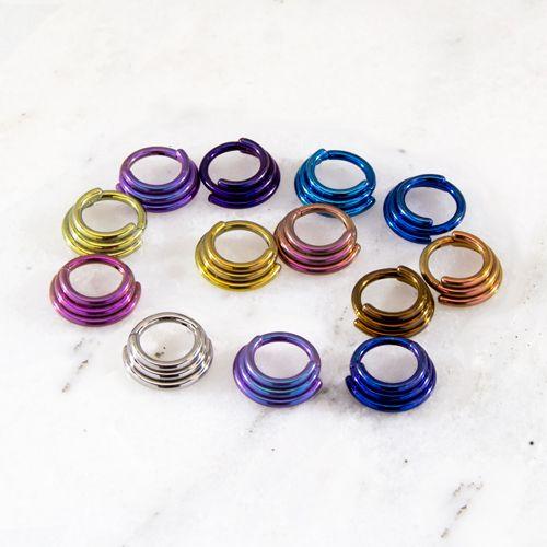 SEAMLESS CLICKER Titanium 3 Ring Hinged Segment Ring Varying Sizes - 1 Piece -Rebel Bod-RebelBod