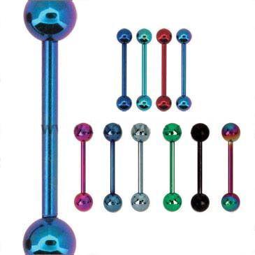 STRAIGHT BARBELL Titanium Coated Micro Barbells sbvbt461 -Rebel Bod-RebelBod