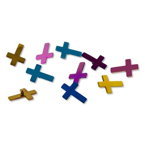 Body Jewelry Parts Titanium Cross Replacement End - 1 Piece -Rebel Bod-RebelBod