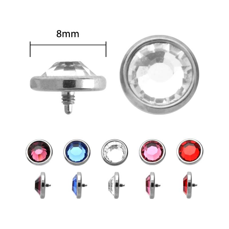 Dermals Titanium CZGem Dermals 8mm ball -Rebel Bod-RebelBod