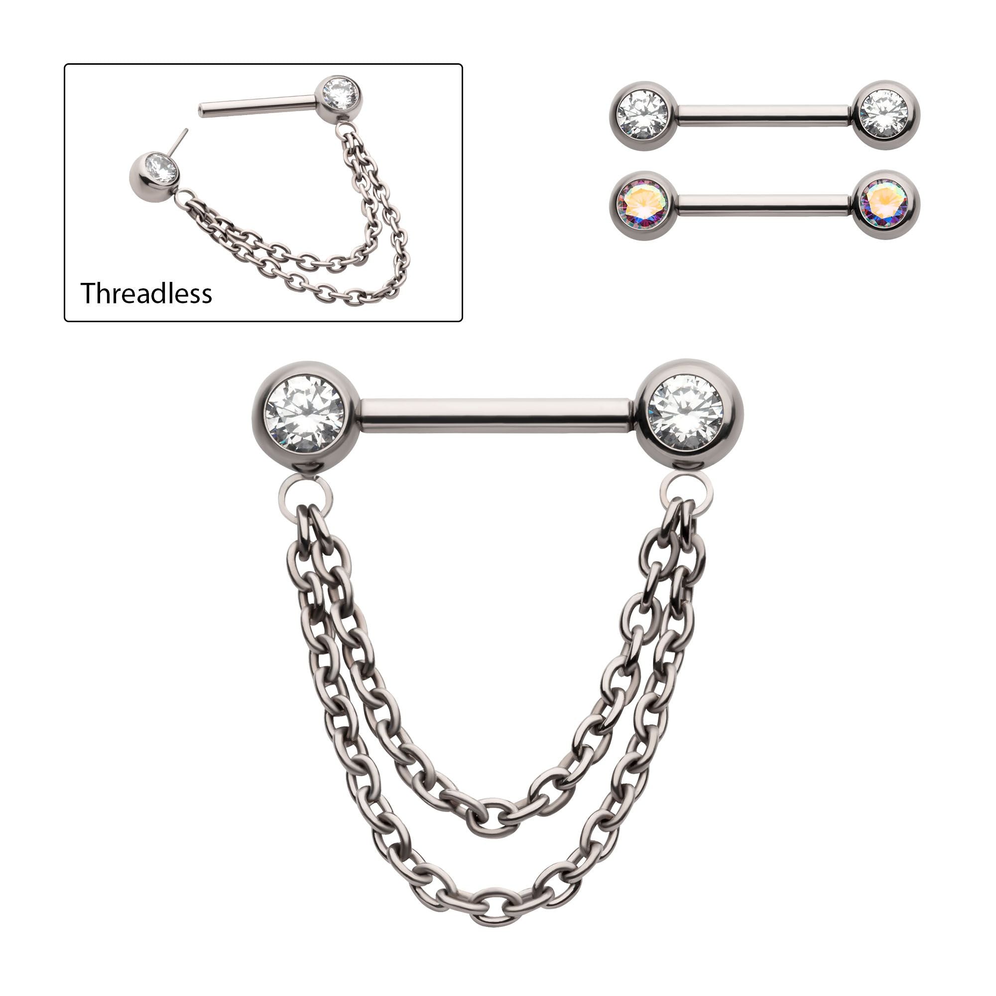 Double nipple store piercing jewelry