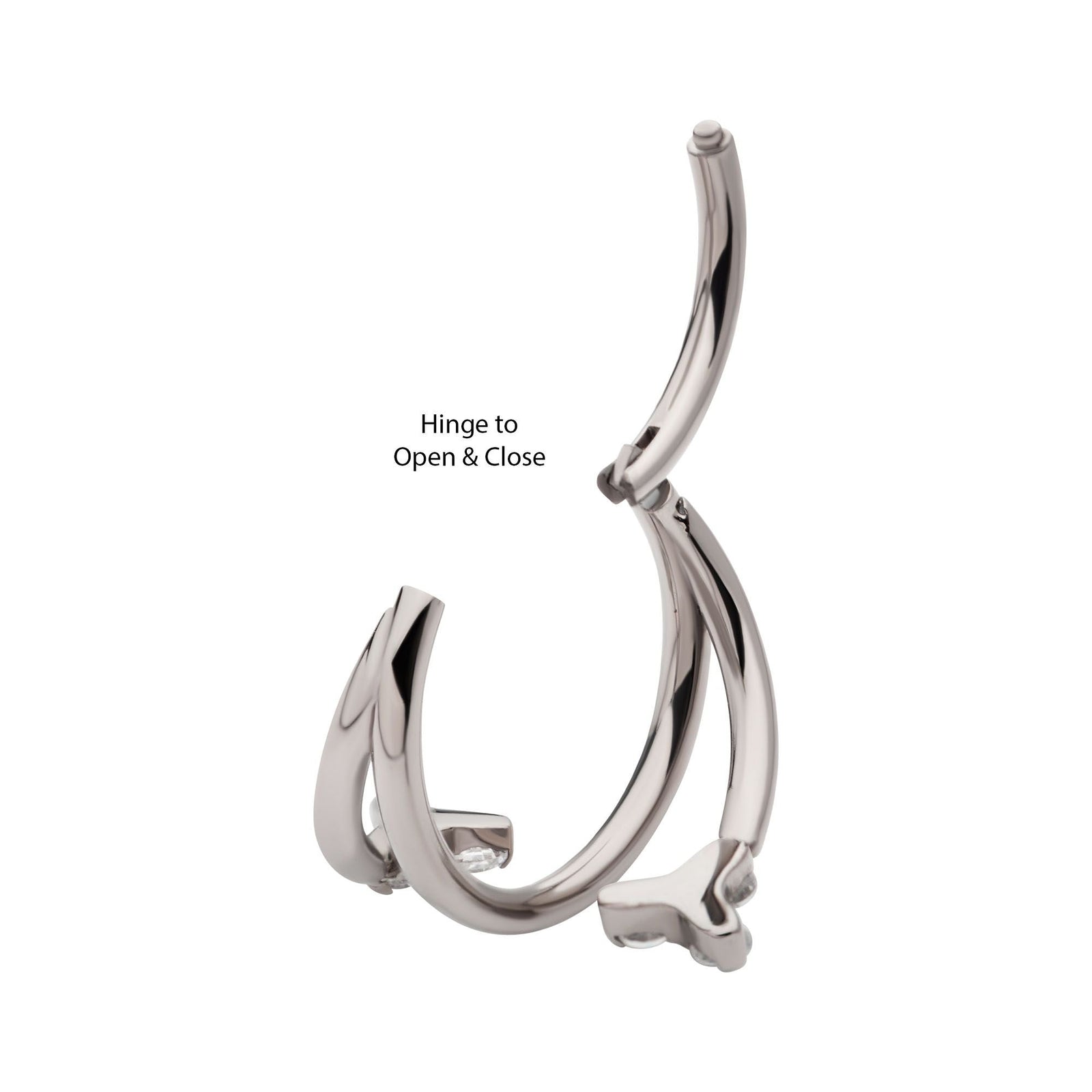 Titanium Double Ended Twist Side Facing Hinged Segment Clicker Trinity CZ tisgrhe9262c -Rebel Bod-RebelBod