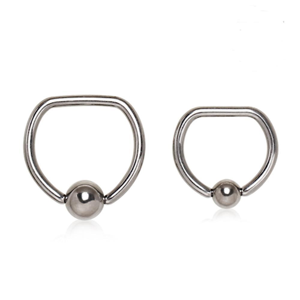 Titanium Flat Top Captive Bead Rings