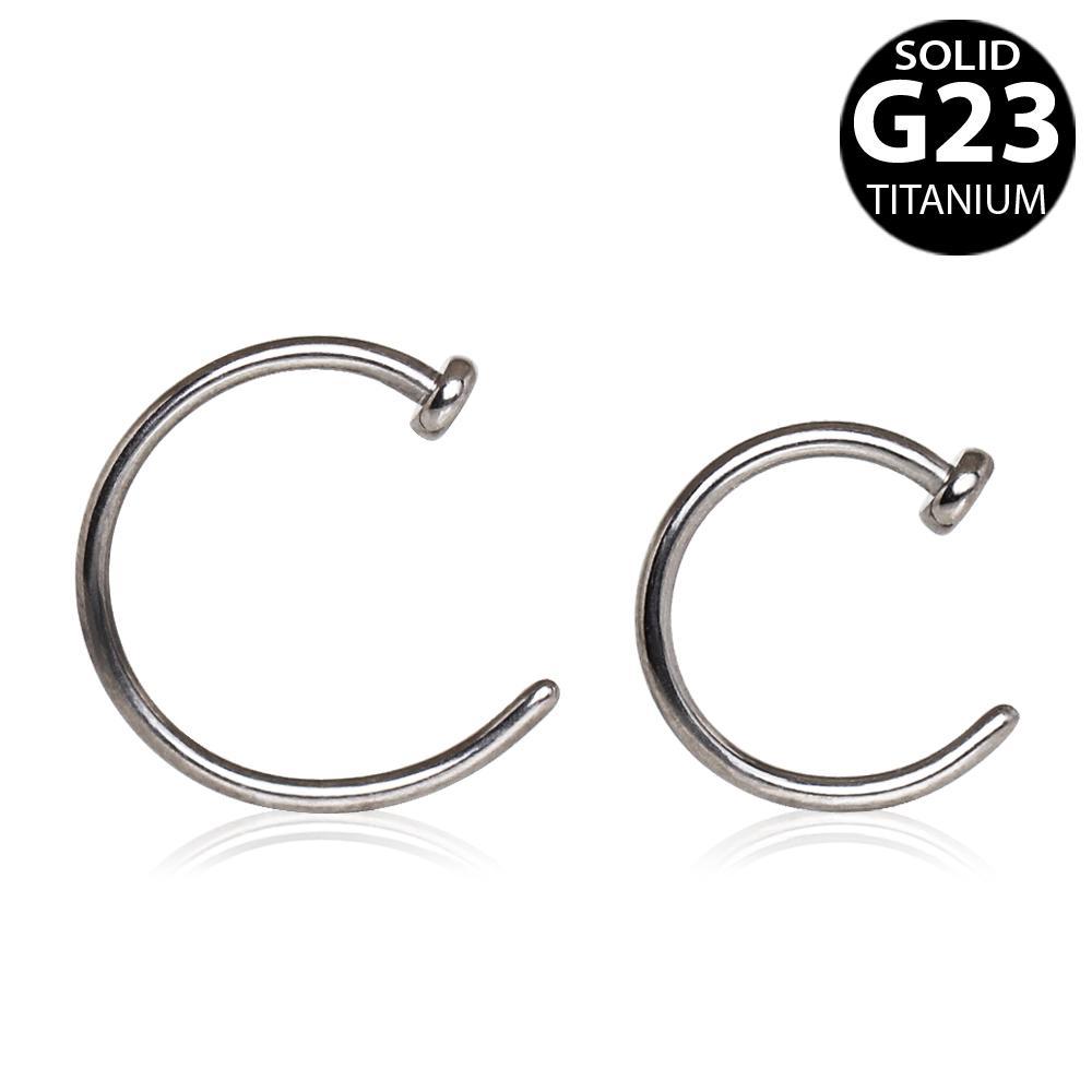 Titanium Flattened C-Shape Nose Hoop Ring