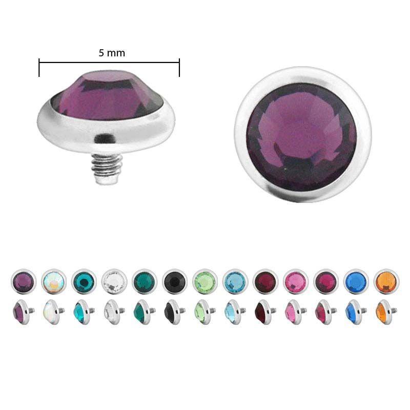 Dermals Titanium Gem Birth Stone Dermals with 5mm ball sbvderbez5 -Rebel Bod-RebelBod