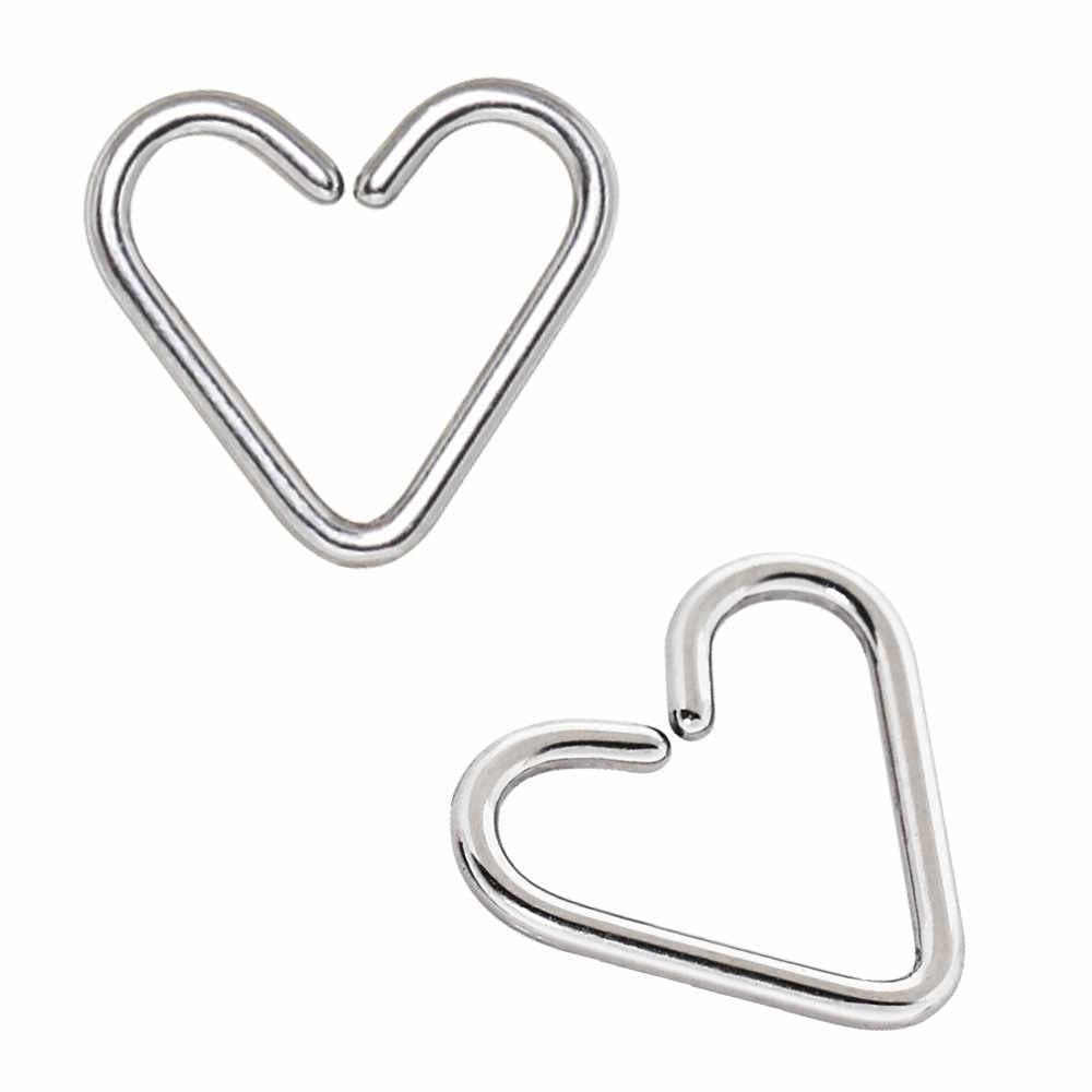 Cartilage Earring - Cartilage Hoop Titanium Heart Shaped Cartilage / Tragus Earring - 1 Piece -Rebel Bod-RebelBod