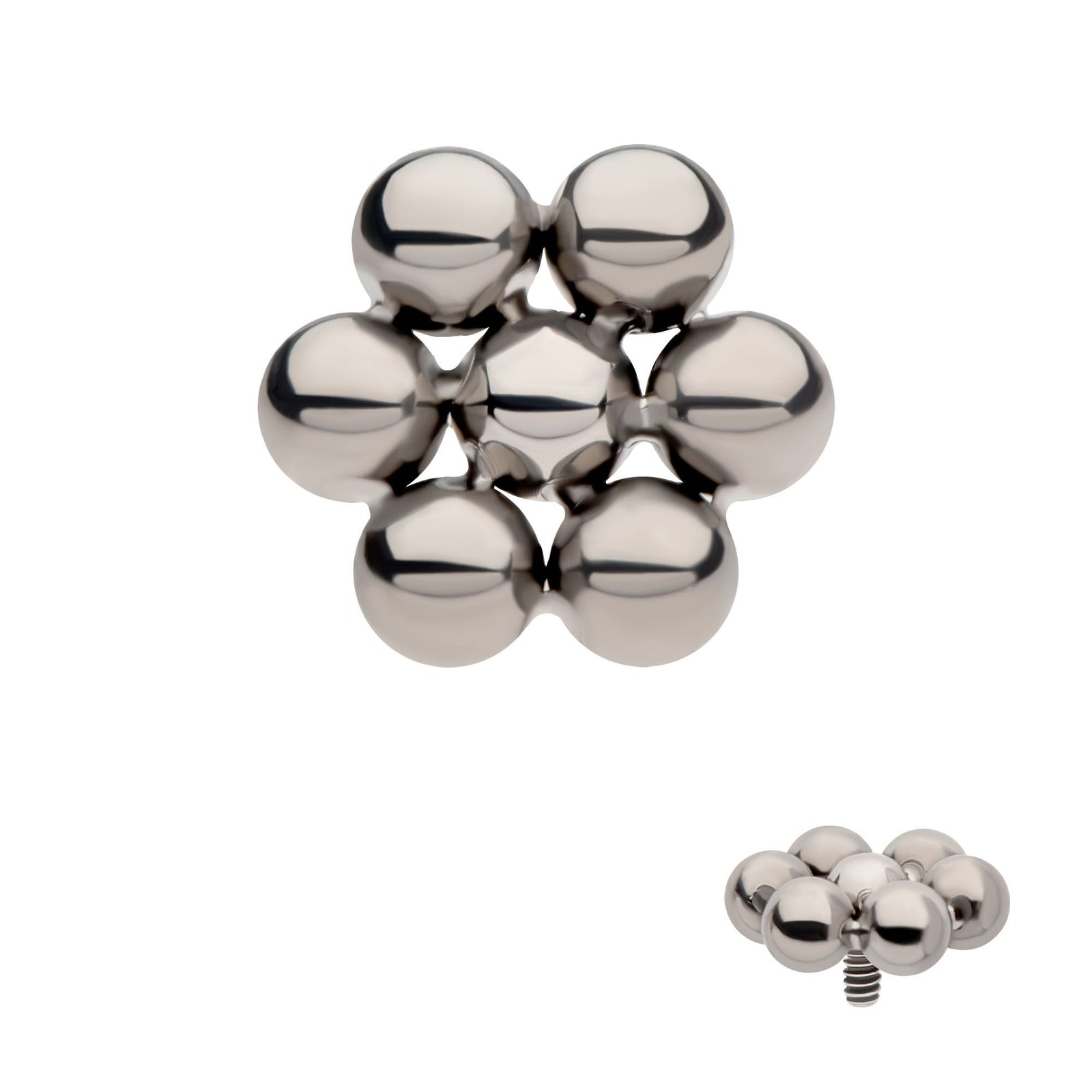 Titanium Internally Threaded 7 Beads Hexagon Shape Top titd802 -Rebel Bod-RebelBod