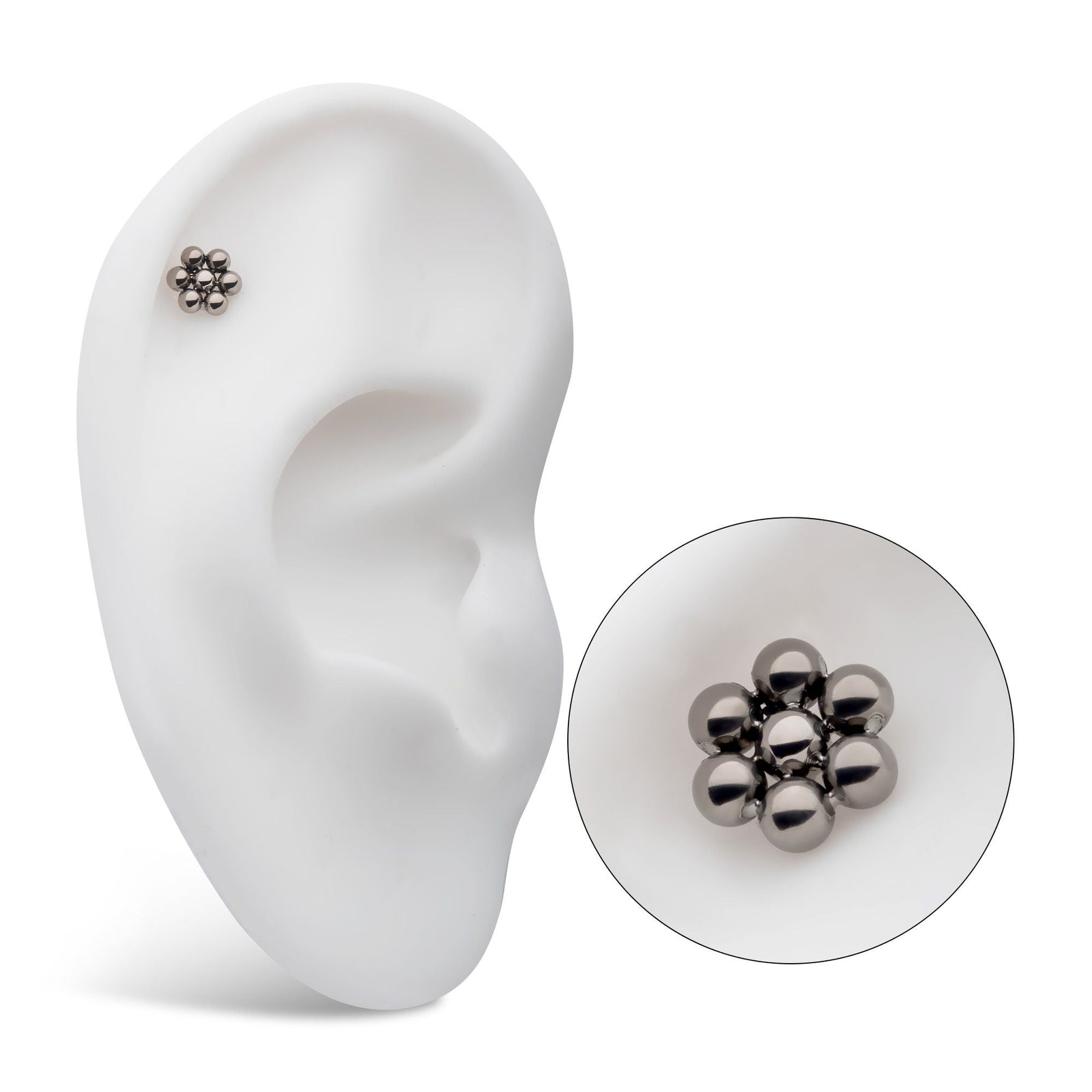 Titanium Internally Threaded 7 Beads Hexagon Shape Top titd802 -Rebel Bod-RebelBod