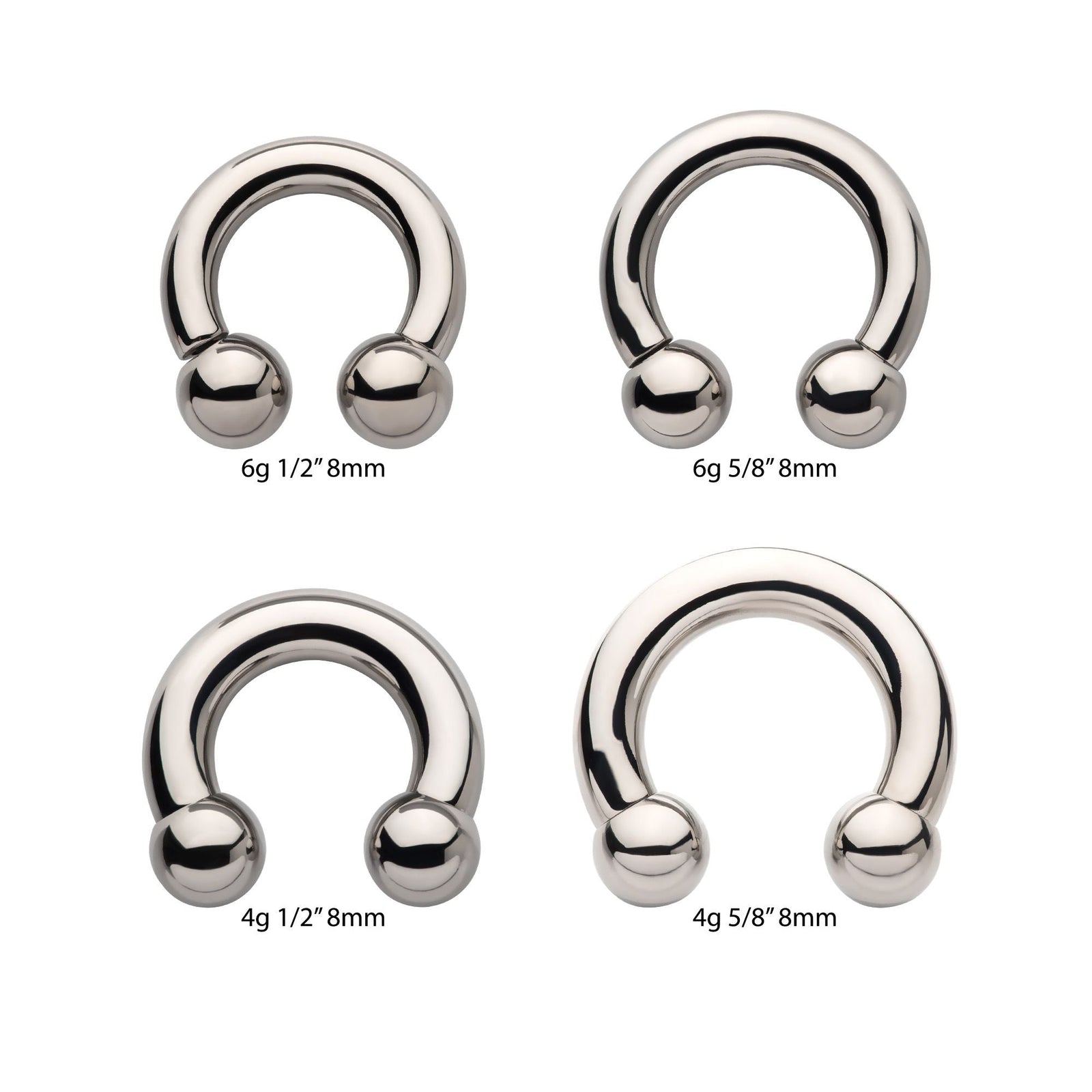 Titanium Internally Threaded Basic Big Gauge Circular Barbell tihib641-8 -Rebel Bod-RebelBod