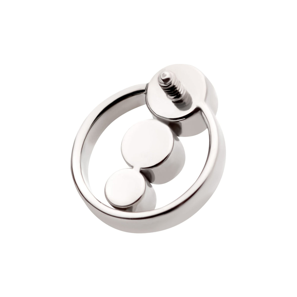 Titanium Internally Threaded Bezel Set 3-Cluster CZ Cut Out Circle Top titd813c -Rebel Bod-RebelBod