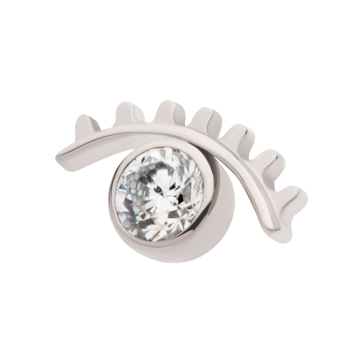 Titanium Internally Threaded Bezel Set CZ Cut Out Evil Eye Top titd816c -Rebel Bod-RebelBod
