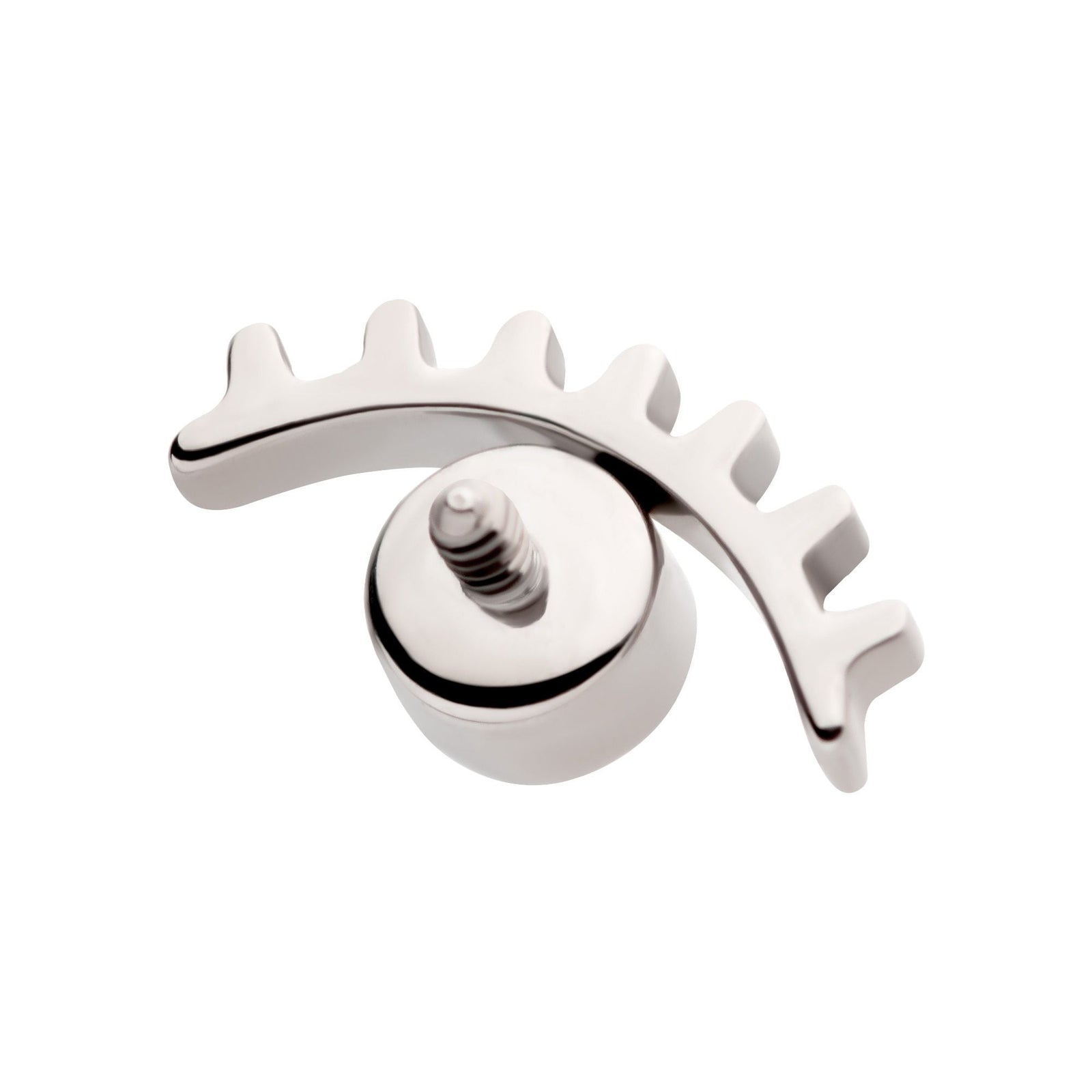 Titanium Internally Threaded Bezel Set CZ Cut Out Evil Eye Top titd816c -Rebel Bod-RebelBod