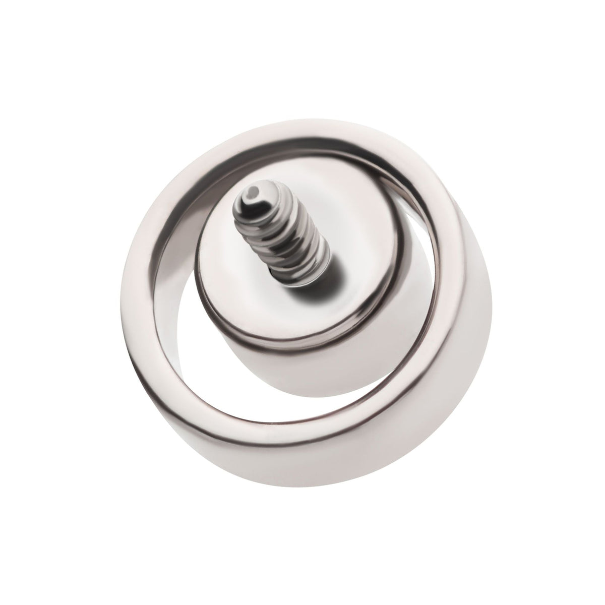 Titanium Internally Threaded Bezel Set CZ in a Cut Out Circle Top titd812c -Rebel Bod-RebelBod