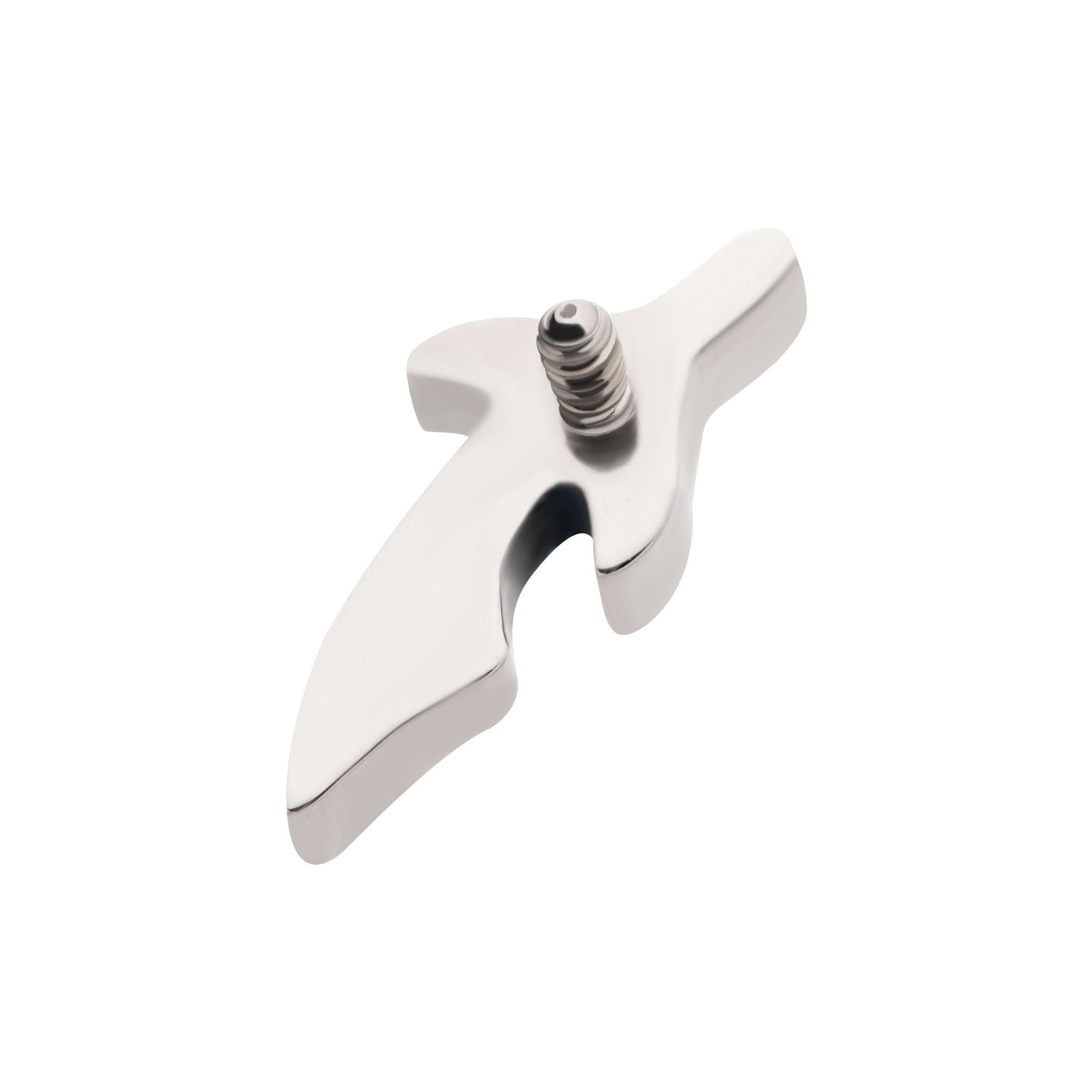 Titanium Internally Threaded Center Prong Set CZ Dagger Top titd825c -Rebel Bod-RebelBod