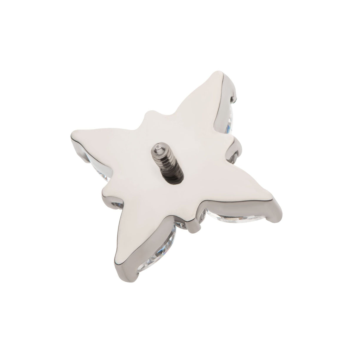 Titanium Internally Threaded Clustered Round Marquise CZ Cross Shape Top titd810 -Rebel Bod-RebelBod