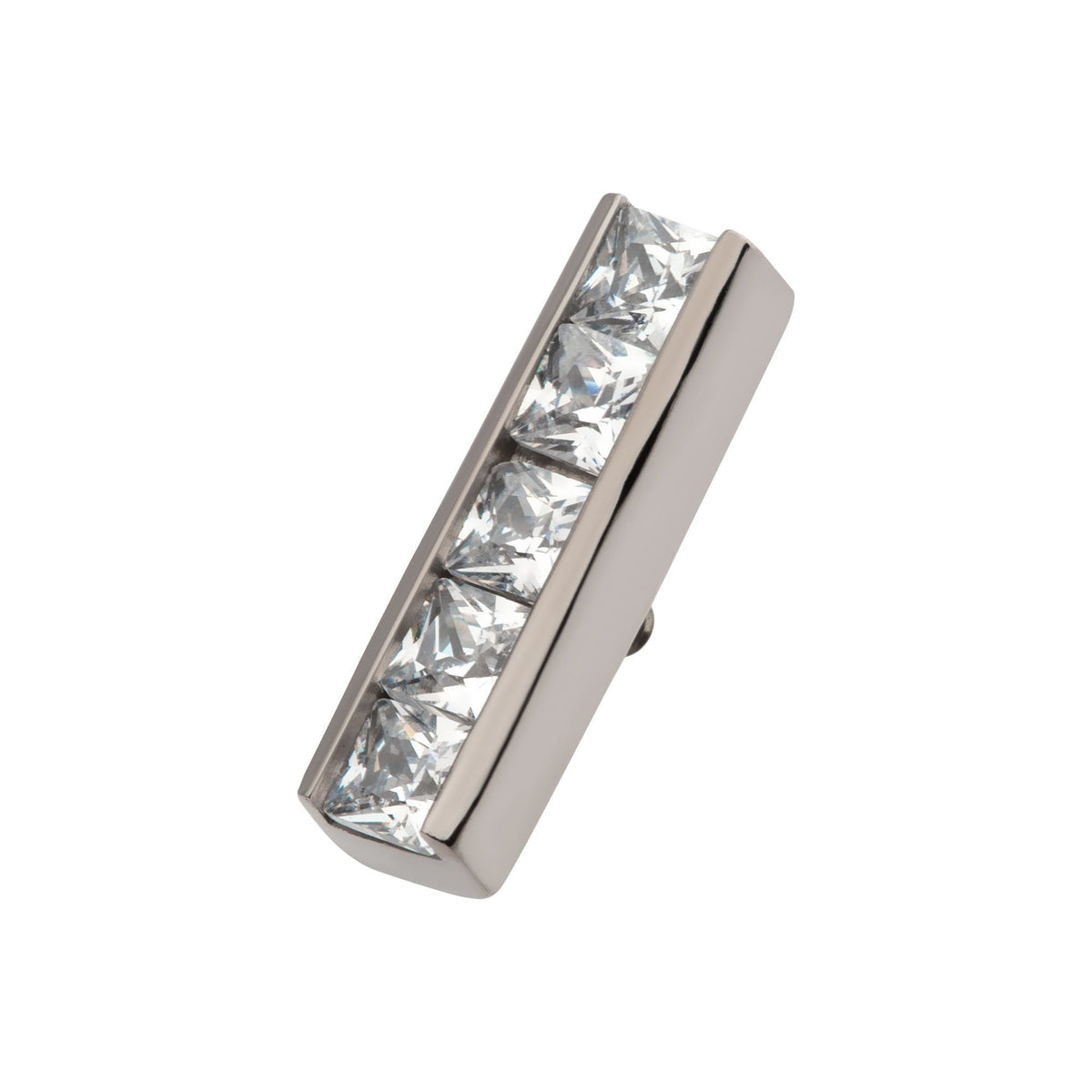 Titanium Internally Threaded CNC Set Clear CZ 5-Cluster Bar Top titd20085 -Rebel Bod-RebelBod