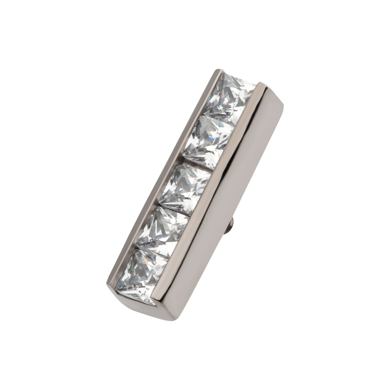 Titanium Internally Threaded CNC Set Clear CZ 5-Cluster Bar Top titd20085 -Rebel Bod-RebelBod