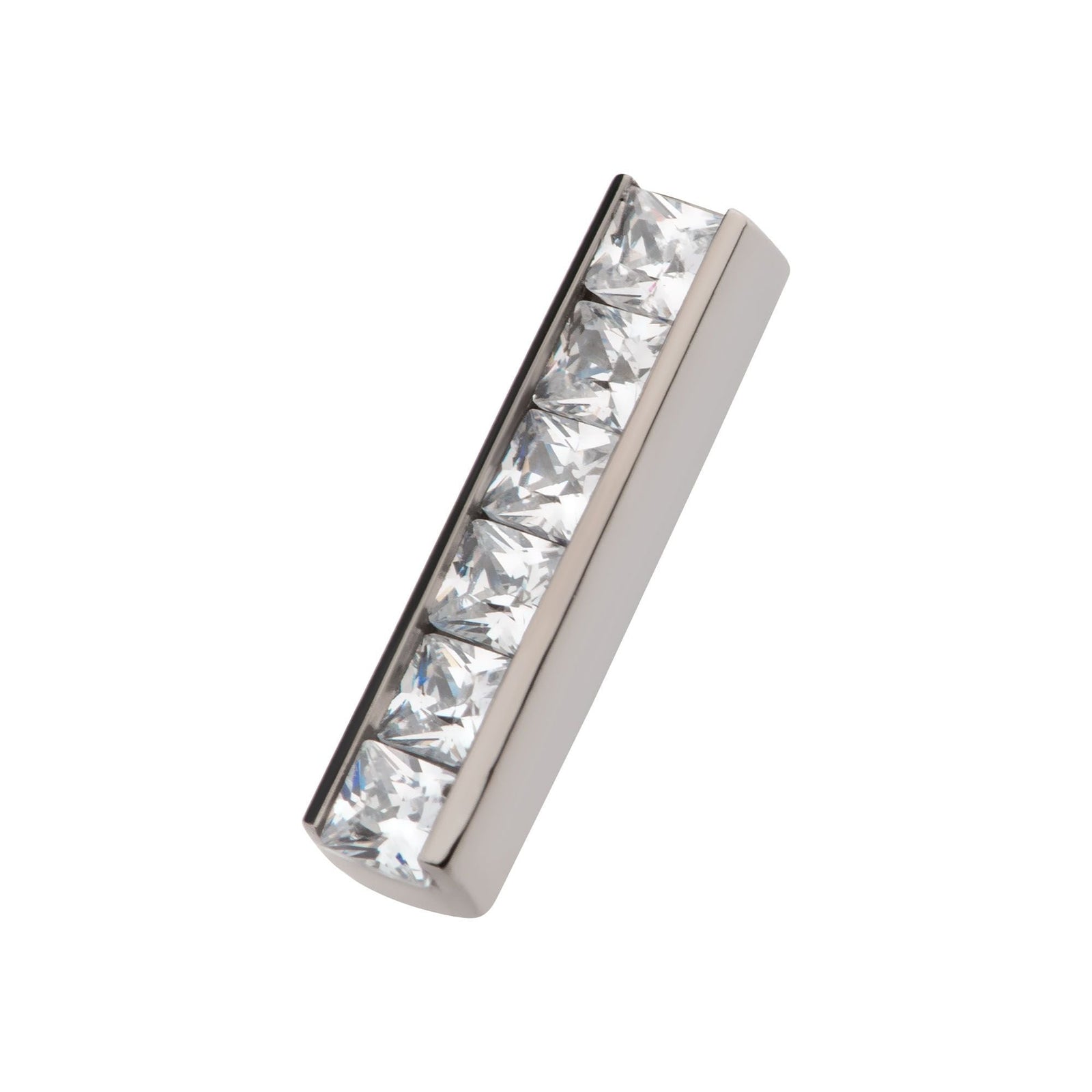 Titanium Internally Threaded CNC Set Clear CZ 6-Cluster Bar Top titd20086 -Rebel Bod-RebelBod