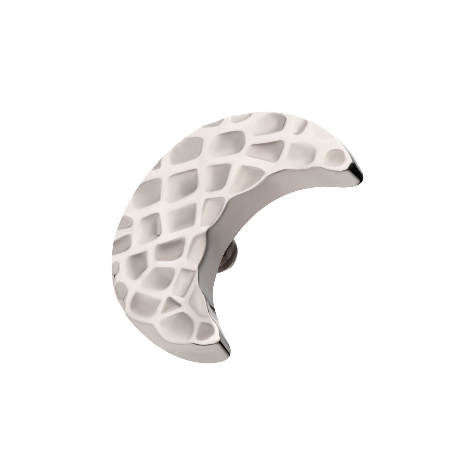 Titanium Internally Threaded Hammered Crescent Moon Top titd59 -Rebel Bod-RebelBod