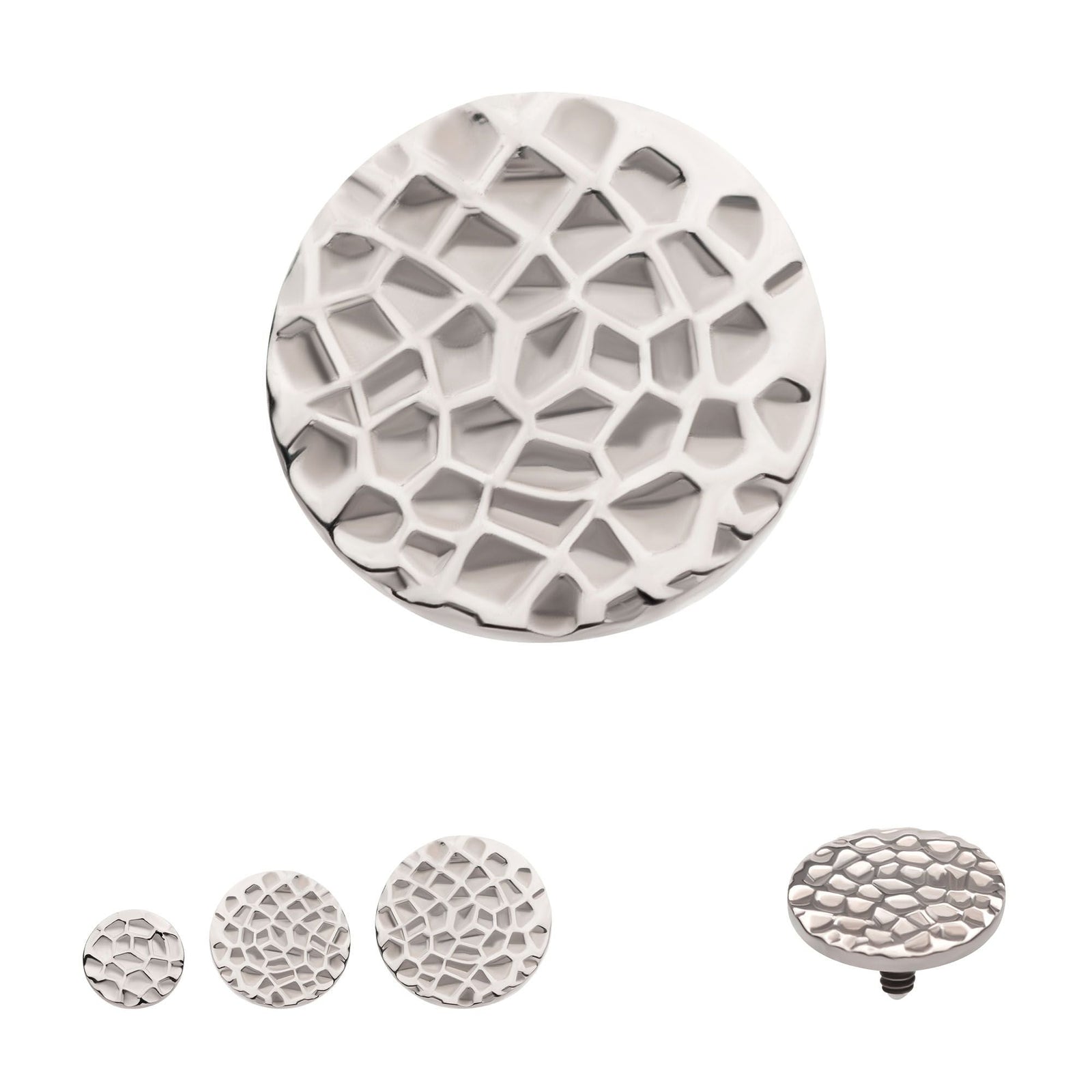 Titanium Internally Threaded Hammered Disk Top titd51-3 -Rebel Bod-RebelBod