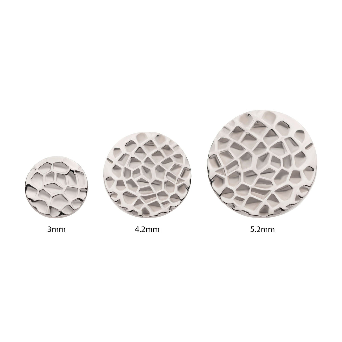 Titanium Internally Threaded Hammered Disk Top titd51-3 -Rebel Bod-RebelBod