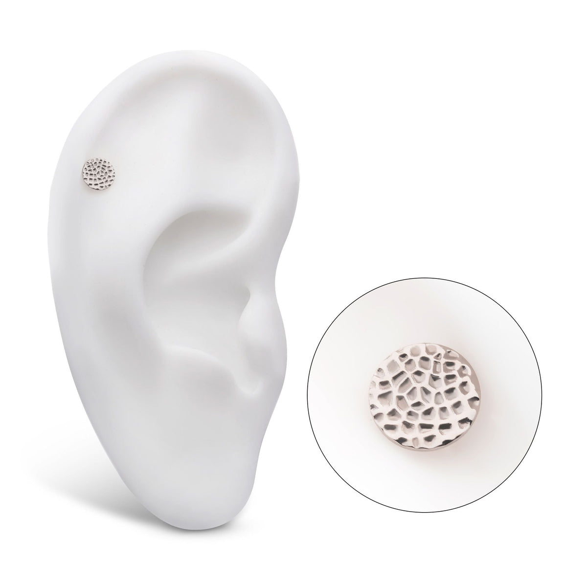 Titanium Internally Threaded Hammered Disk Top titd51-3 -Rebel Bod-RebelBod