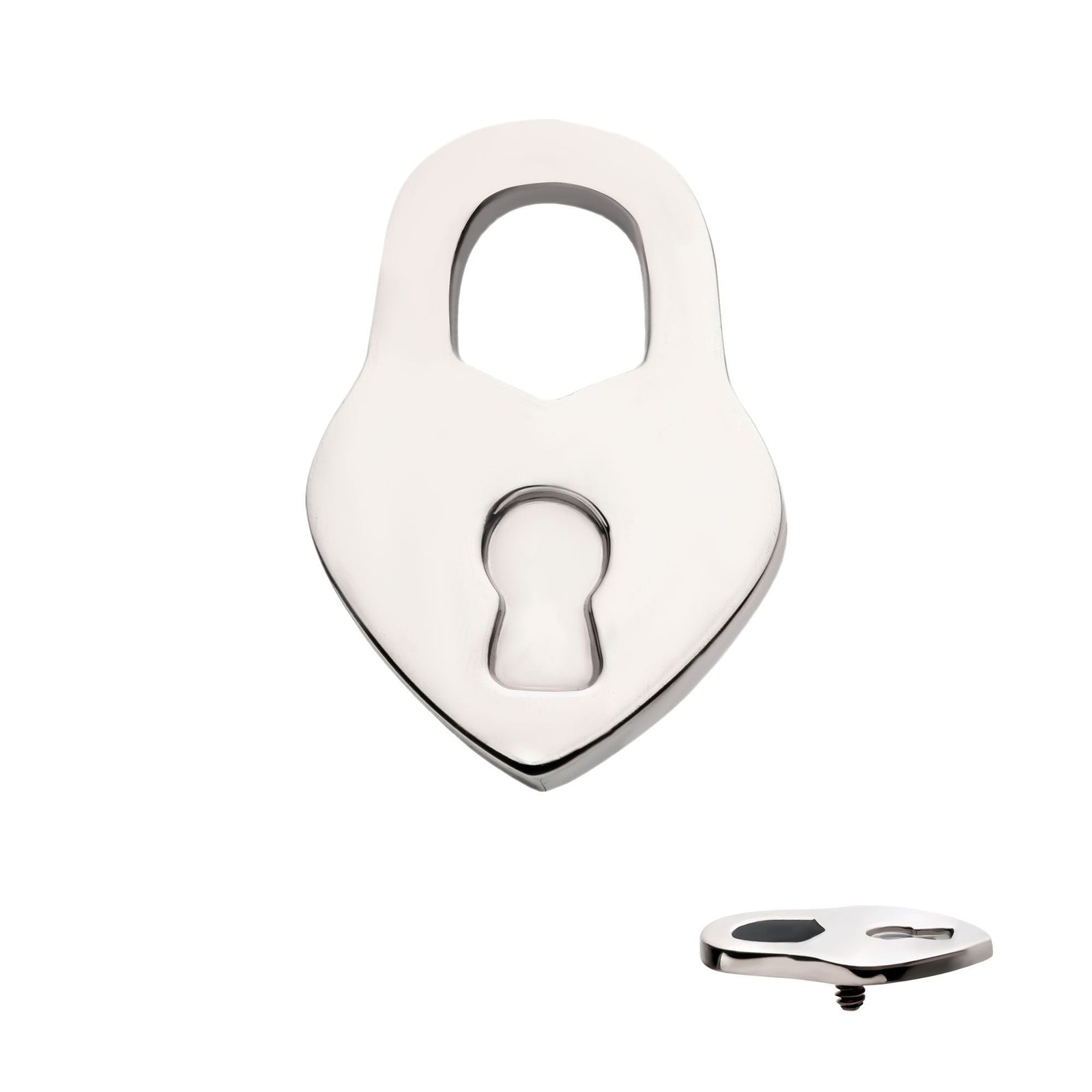 Titanium Internally Threaded Heart Lock Top titd824 -Rebel Bod-RebelBod