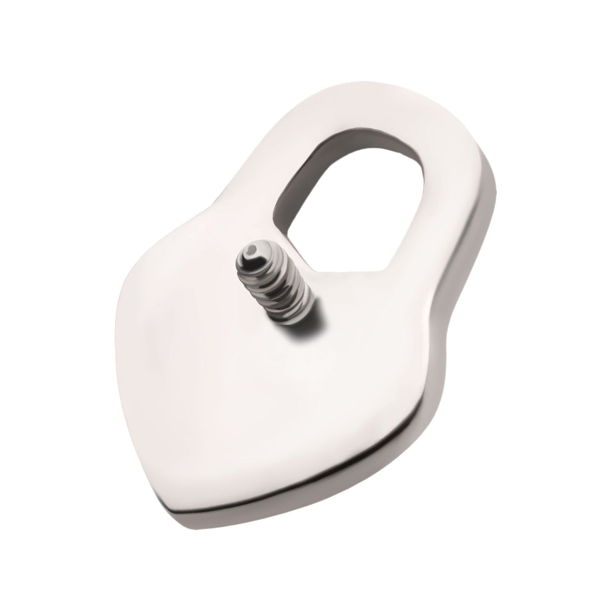 Titanium Internally Threaded Heart Lock Top titd824 -Rebel Bod-RebelBod