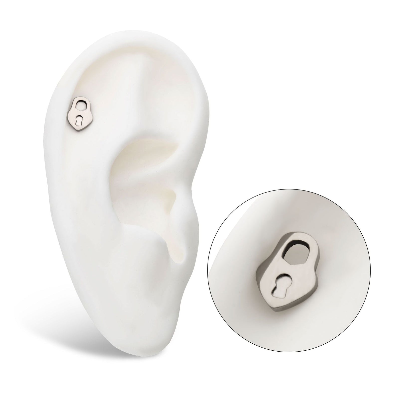 Titanium Internally Threaded Heart Lock Top titd824 -Rebel Bod-RebelBod