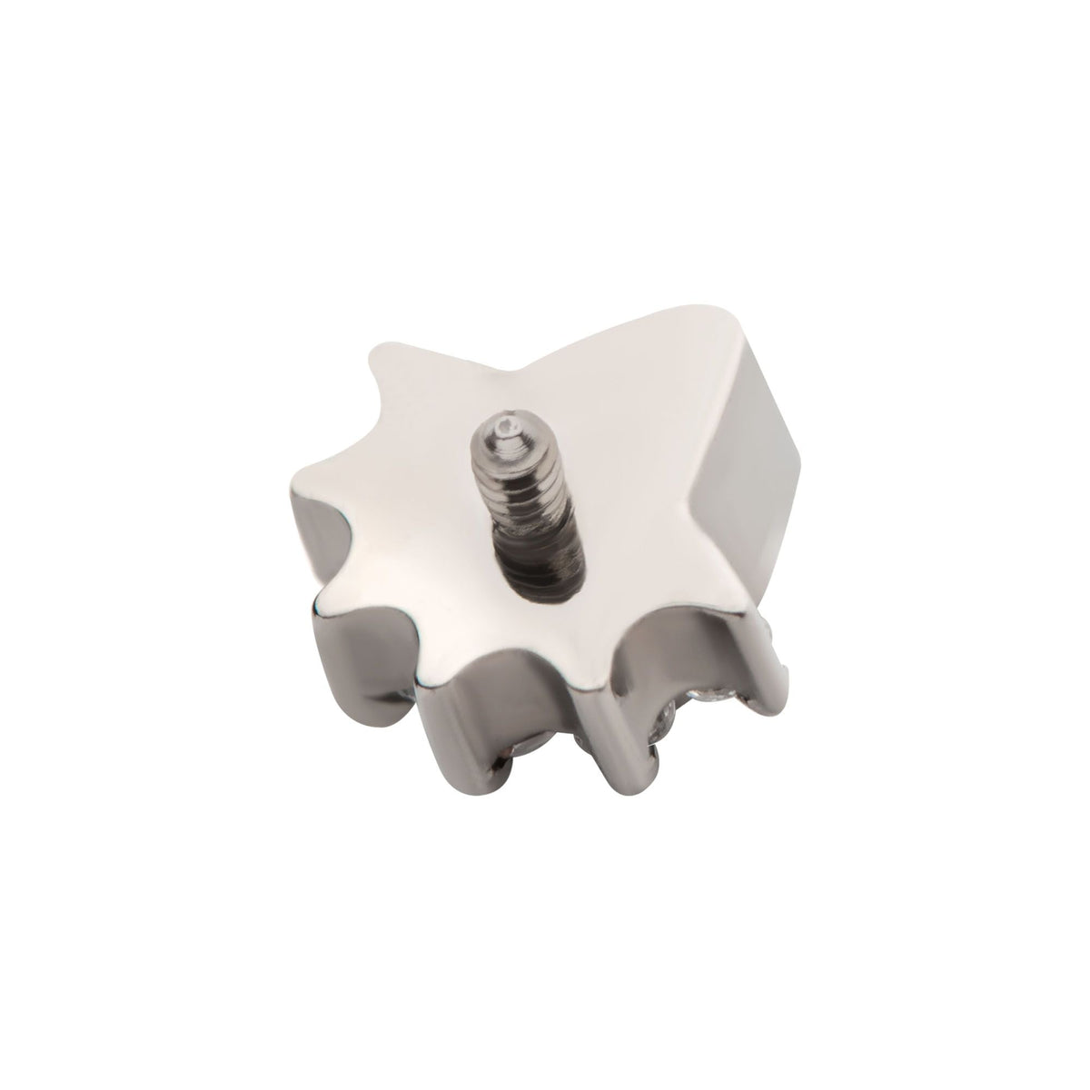 Titanium Internally Threaded Teardrop CZ Center Round CZ 6-Cluster Top titd809 -Rebel Bod-RebelBod