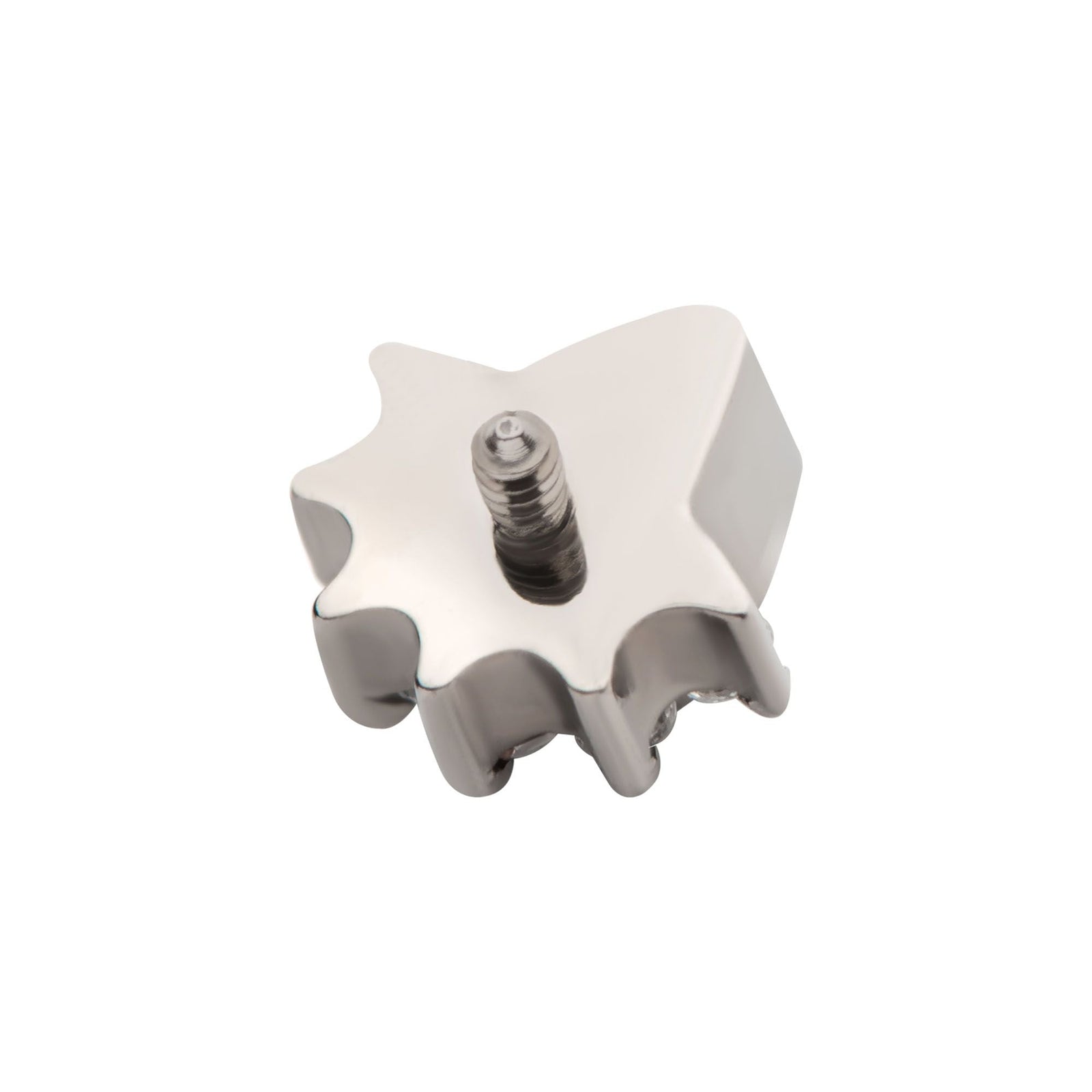 Titanium Internally Threaded Teardrop CZ Center Round CZ 6-Cluster Top titd809 -Rebel Bod-RebelBod
