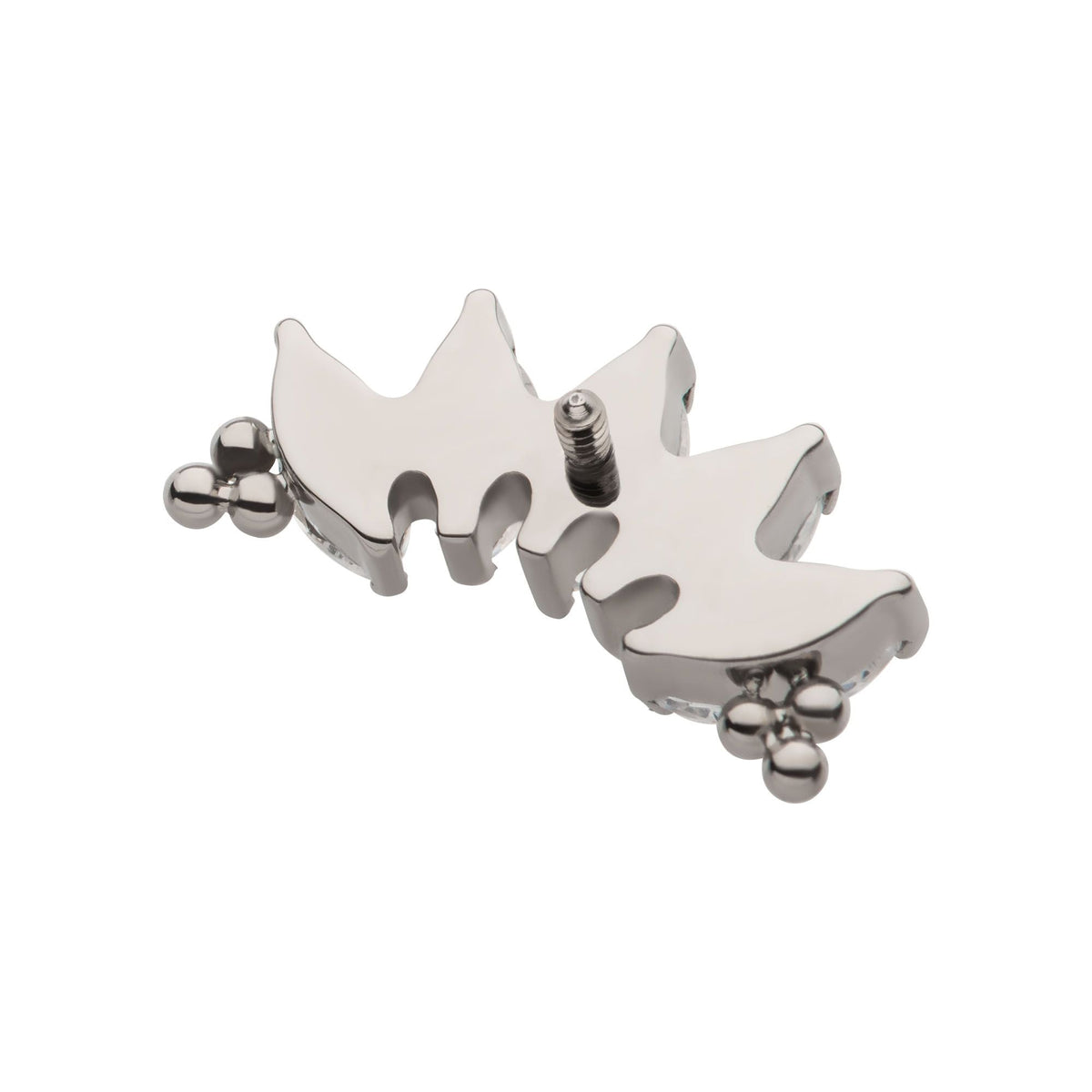 Titanium Internally Threaded Tri Beads Prong Set Marquise CZ 5-Cluster Top titd808 -Rebel Bod-RebelBod