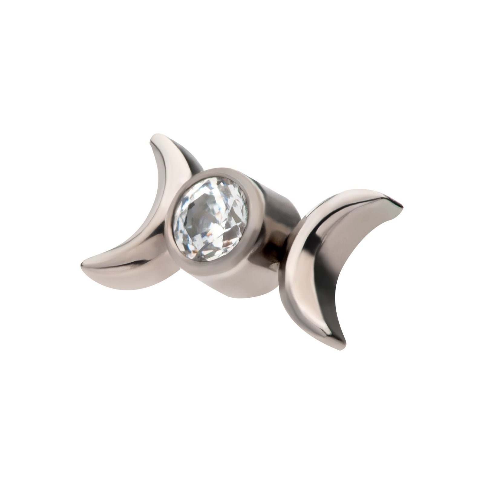 Titanium Internally Threaded Triple Moon Phase CZ/Opal Top titd56c -Rebel Bod-RebelBod