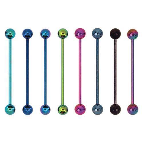 Titanium Plated Industrial Barbell w/ 6mm Ball ends sbvbt4921 1 Piec