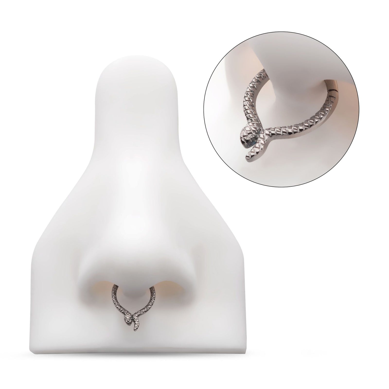 Titanium Snake Front Facing Hinged Segment Clicker tisgrh8961 -Rebel Bod-RebelBod