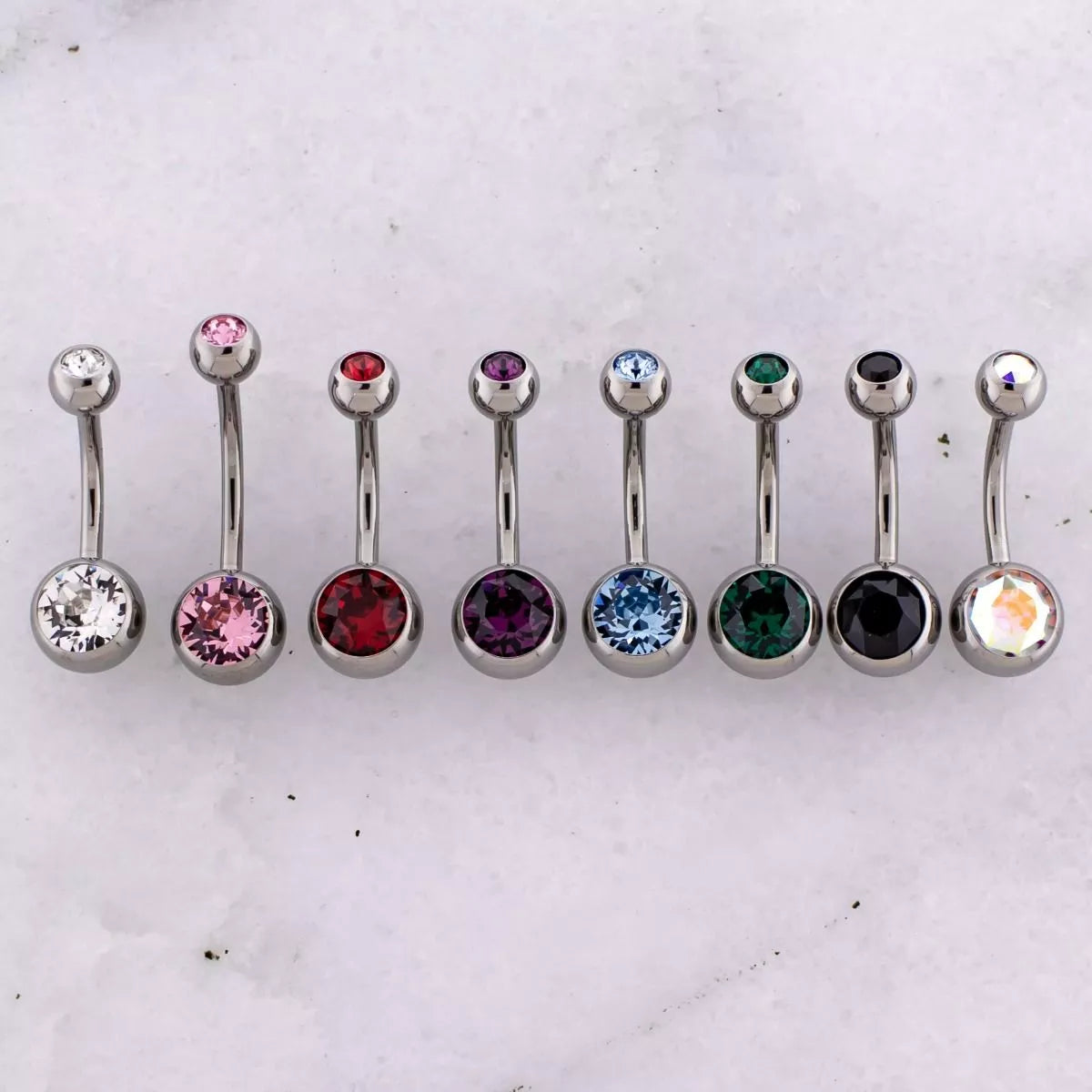 Solid 925 Silver | 16G 14G Petite Tiara Reverse Belly Ring | 6mm 1/4