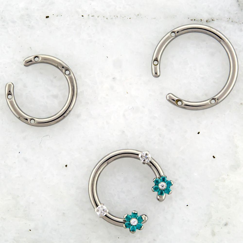 CIRCULAR BARBELL | HORSESHOE Titanium Threaded Hole Captive Ring - 1 Piece -Rebel Bod-RebelBod