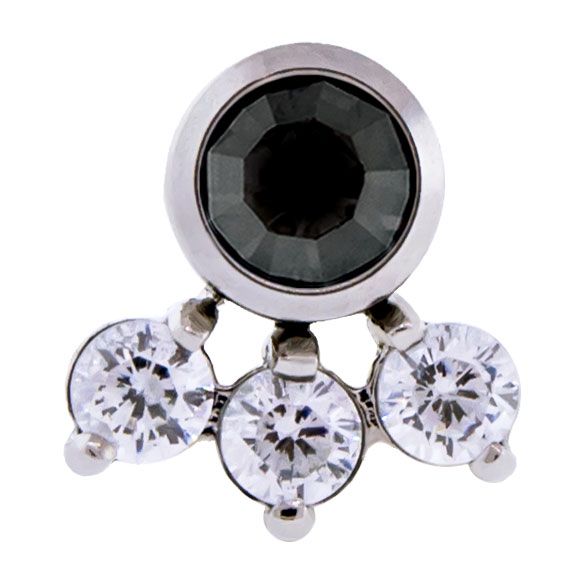 Body Jewelry Parts Titanium Threadless 4 Gem Cluster - 1 Piece -Rebel Bod-RebelBod